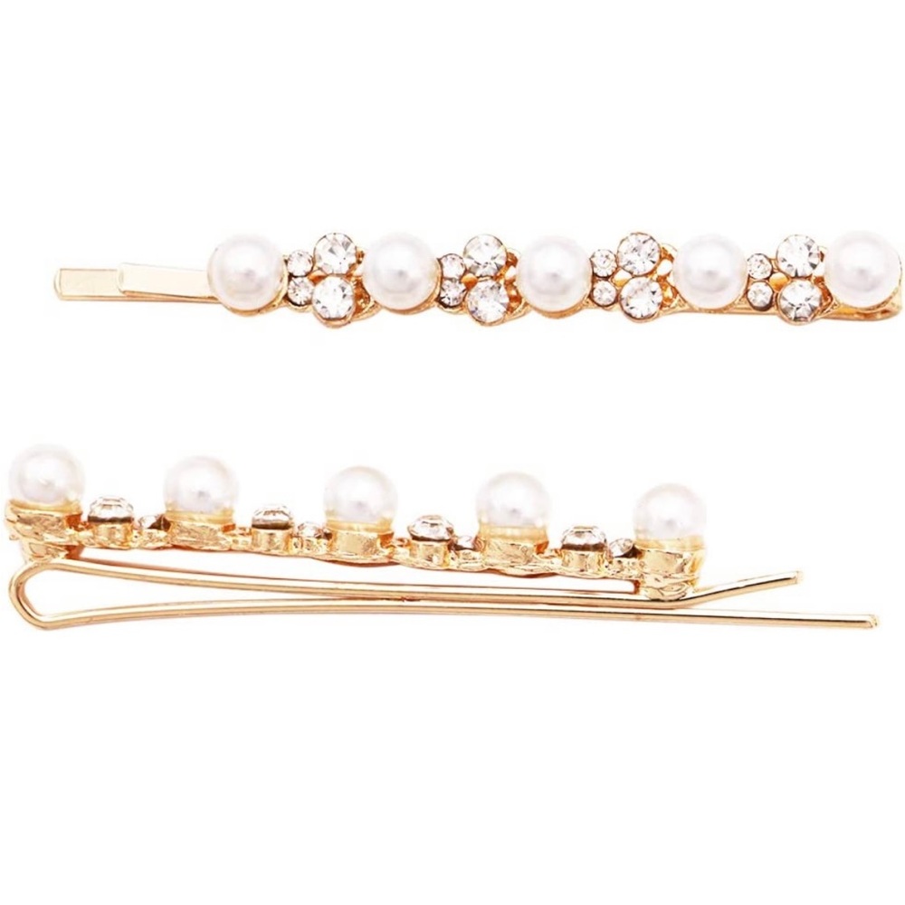 Gold & Pearl Hair Pin Set